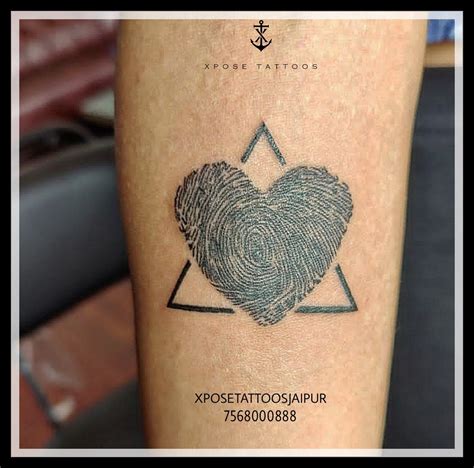 heart finger print tattoo|More.